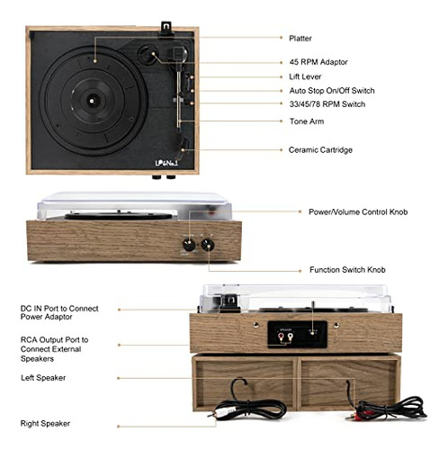 Tocadiscos Inalámbrico Lp&no.1 Con Altavoces Estéreo Tipo Es