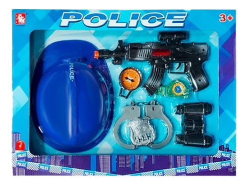 Police Playset Conjunto De Policia Con Casco En Caja
