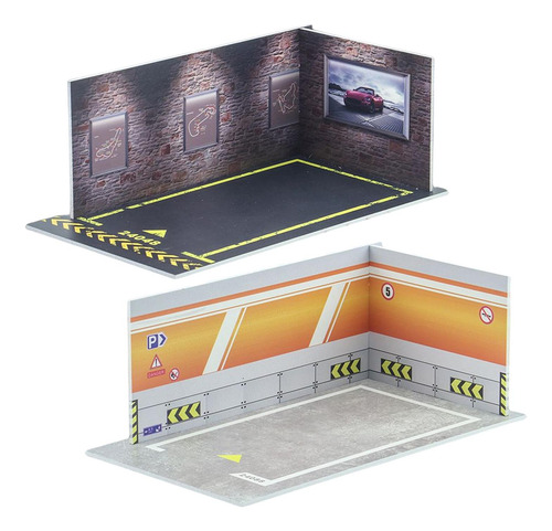 2x 1:24 Modelo De Carro Estacionamento Parede Laranja