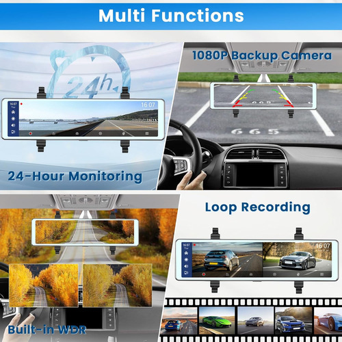 Mirror Dash Cam Wireless Carplay Android Auto, Pantalla _310