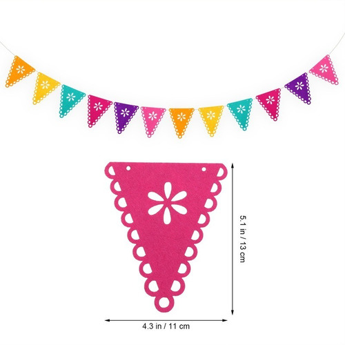 Imagen 1 de 7 de Banderines Mexicanos Triángulo Guirnaldas Decorativas Fiesta