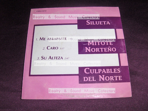 Culpables Del Norte Mitote Norteño Silueta Cd Promo 3 Tracks
