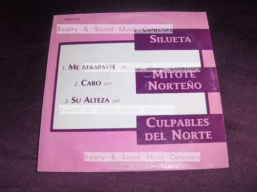 Culpables Del Norte Mitote Norteño Silueta Cd Promo 3 Tracks (Usado)