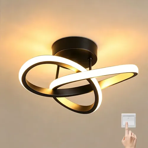 Luminaria Teto Led,pendente Lustre Moderna Para Quarto Sala 127/220v Preto