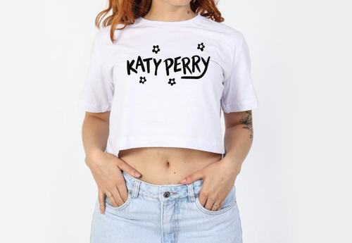Cropped Camiseta T-shirt Katy Perry Tour 2024 Algodão 