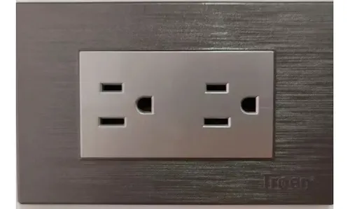 comprar Toma Corriente  Doble Polarizado De Lujo Plata Troen 