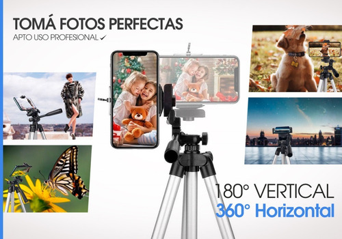 Imagen 6 de 10 de Tripode Fotografia Celular Camara 1.03mt Con Burbuja + Bolso