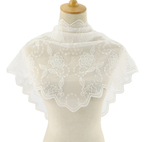 (w) Pañuelo Triangular De Encaje For La Cabeza, Hiyab De Ve