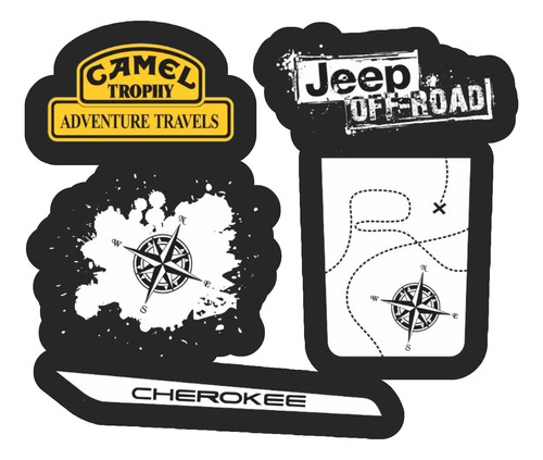 Kit Adesivo Emblema Faixa Off Road Jeep Cherokee Adventure 2