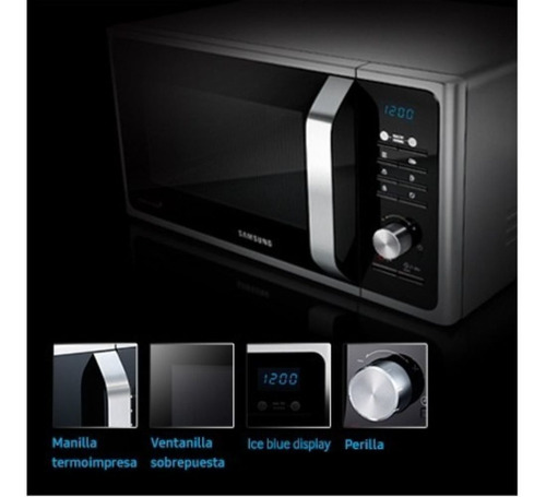 Imagen 5 de 6 de Microondas Negro Con Esmalte Cerámico 28l