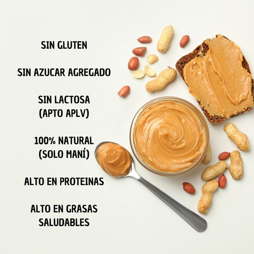 Imagen 2 de 5 de Mantequilla De Mani Crema Pasta De Maní X 1kg Natural