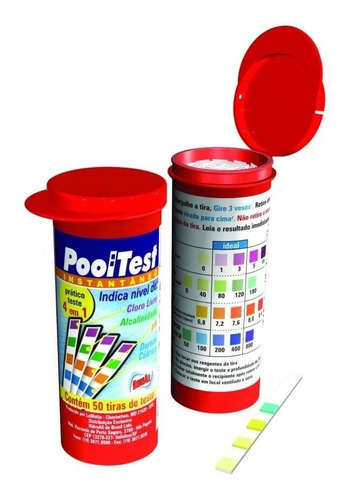 Imagem 2 de 2 de Fita Teste Pooltest 4 Em 1 - Hidroall - 50 Fitas