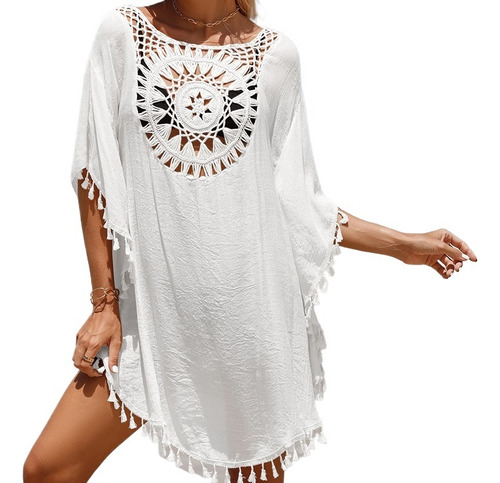 Salida De Playa Cover Up Encaje Vestido Elegante Mujer Sexy