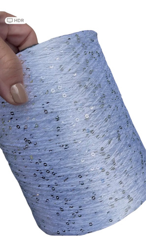 Hilo Con Lentejuelas Sherazade Cono Por 1kg Crudo Lentejuela Plata