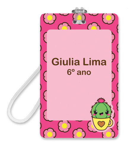 Imagem 2 de 4 de Etiquetas Escolares Personalizadas Cactos Com Tag Mochila