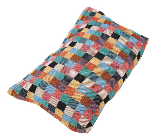 Bolsa De Cosméticos De Lona Con Estampado A Cuadros, Portáti