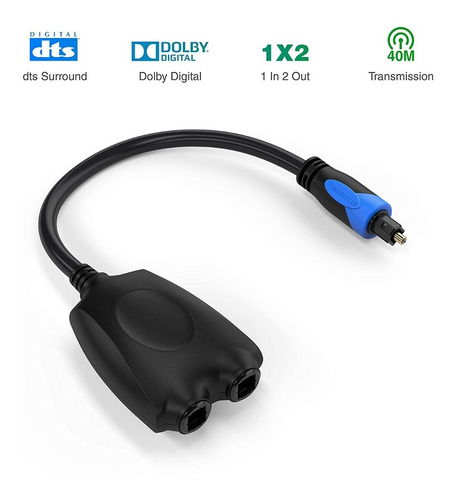 Imagen 2 de 8 de Divisor De Audio Fibra Optica 1 Macho Input 2 Hembra Output