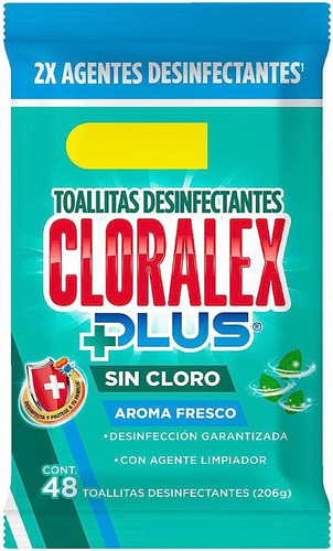 Toallas Húmedas Desinfectantes Cloralex Con 48 Toallitas 
