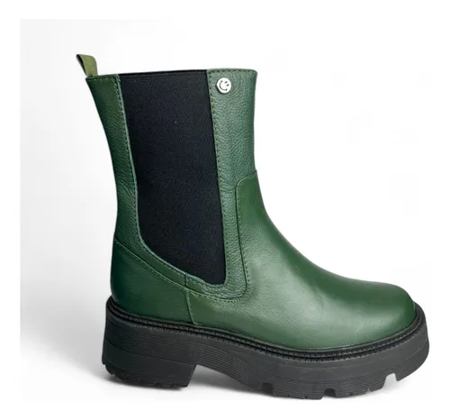 Botas De Cuero Mujer Plataforma Caña Media Moda Casual