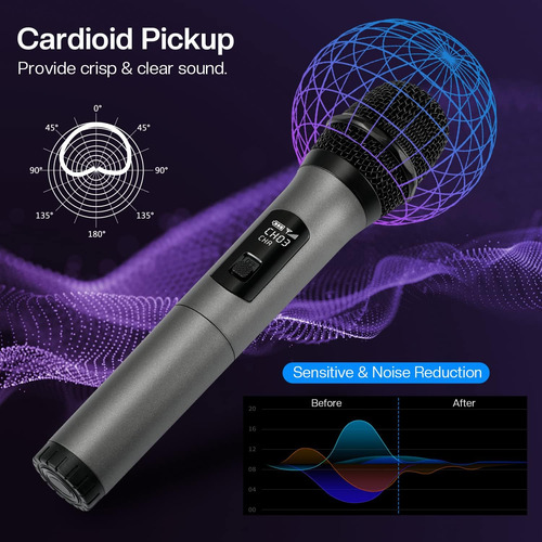 Sistema De Micrófono Inalámbrico Dual Uhf Inalámbrico Para K