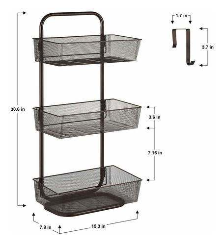 Oyeal Organizador Cesta Para Colgar Sobre Puerta 3 Malla