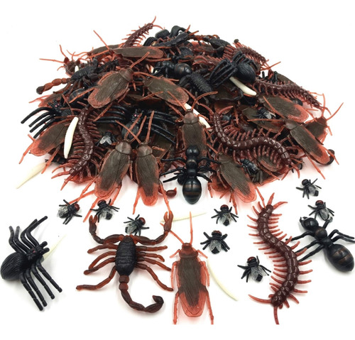 150 Juguetes De Plástico Insectos Falsos Para Broma Hallowee