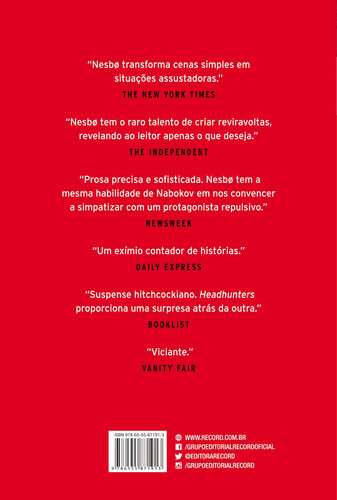 Headhunters, de Nesbø, Jo. Editorial Editora Record Ltda., capa mole em português, 2021