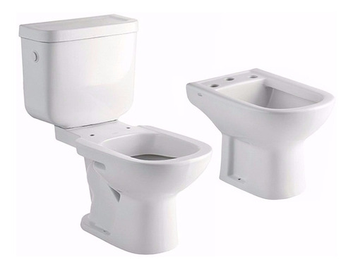 Inodoro Largo Deposito + Asiento + Bidet 3 O 1 Ferrum Bari