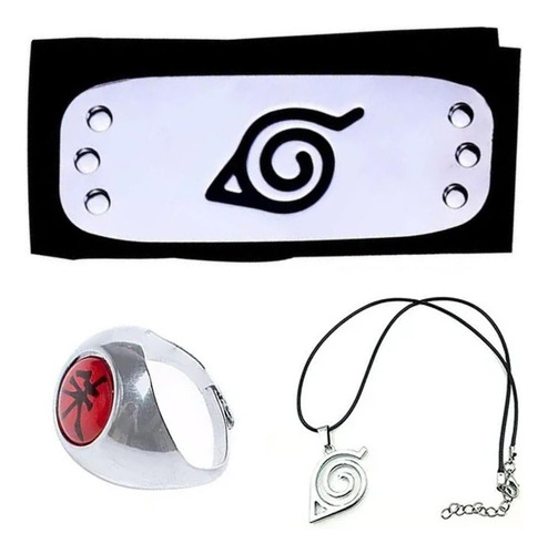 Set De Bandana Naruto Shippuden + Collar + Anillo Itachi