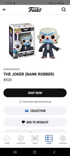Funko Pop Joker Bank Robber 37, Retirado De Colección
