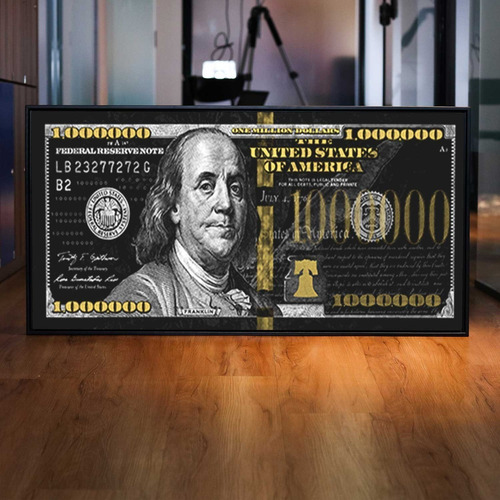Imagem 3 de 4 de Quadro Decorativo 1 Milhão De Dólares 122x61cm Com Moldura