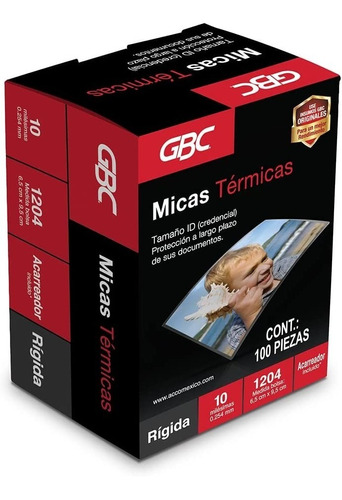 Mica Térmica Gbc 1204 6.5 X 9.5 Cm 10 Milésimas 100 Piezas