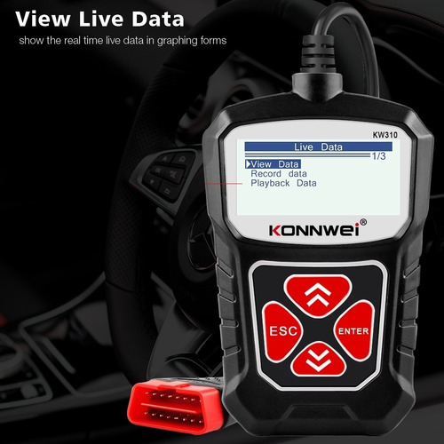 Imagen 5 de 10 de Escaner Auto Obd2 Konnwei Kw310 Diagnostico 21import