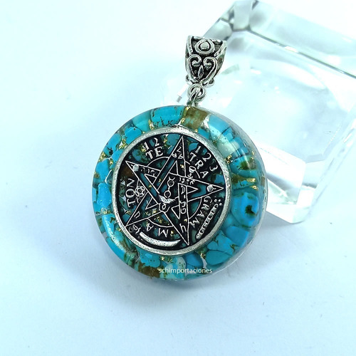 Imagen 2 de 7 de Orgón Turquesa Natural - Colgante - Tetragramaton - Original