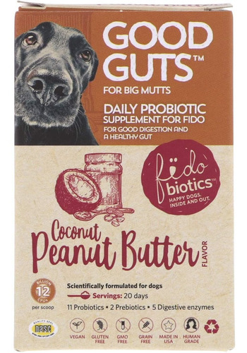 Fidobiotics Good Guts, Probiótico Diario, Para Big Mutts, Ma