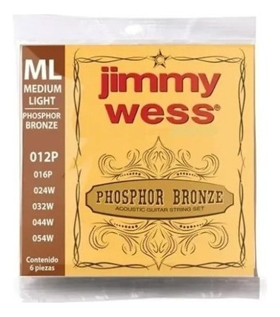 Cuerdas Para Guitarra Acústica Jimmy Wess 012p Ml 