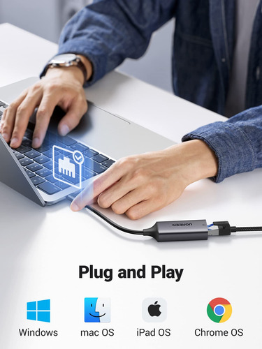 Adaptador Usb C A Ethernet Ugreen 1000mbps Rj45 Para Windows