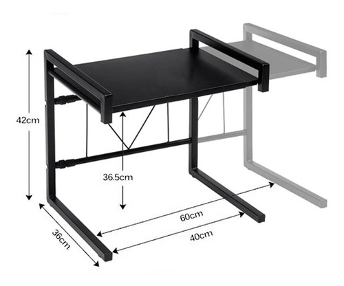 Estante Organizador Extensible Para Pileta Acero Negro 86027