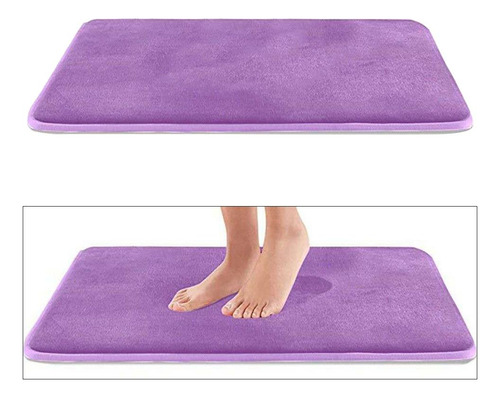 Alfombra De Baño De Espuma De Memoria Suave, Morado 40x60cm