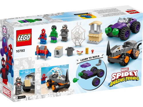 Imagen 2 de 5 de Lego Spidey - Camiones De Combate De Hulk Y Rino (10782)