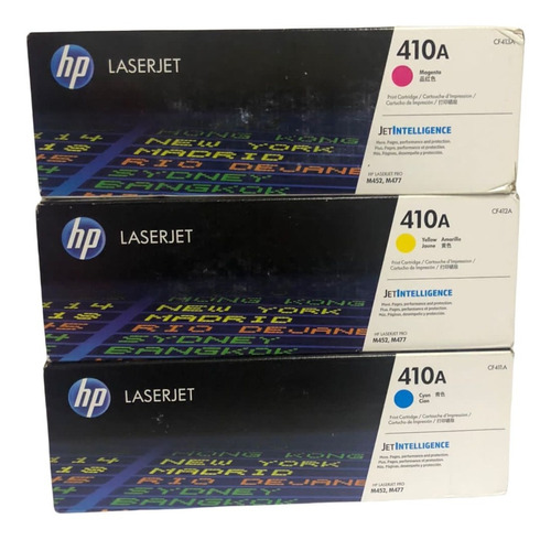 Pack Kit 3 Toner Hp 410a Colores Cf411a, Cf412a, Cf413a