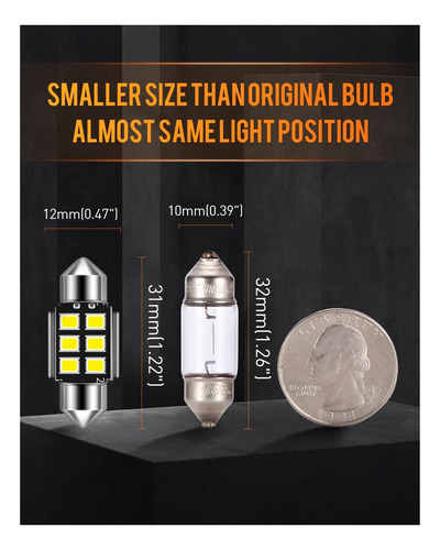 Luyed De3175 Bulbo Led Xenon Blanco Canbus Sin Errores 125
