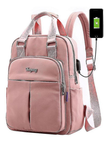 Computadora De Carga Usb De Mujer De Moda Mochila De Ocio