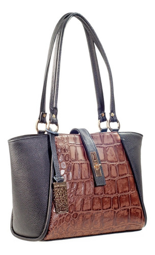 Imagen 3 de 7 de Bolso De Piel Con Grabado Tipo Cocodrilo Bolsa Moda Mujer