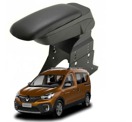 Imagen 1 de 10 de Consola Apoya Brazo Premium Auto P/ Renault Kangoo Modelo Nuevo Linea Nueva Apoyabrazo Rebatible C/ Porta Objetos Cuotas