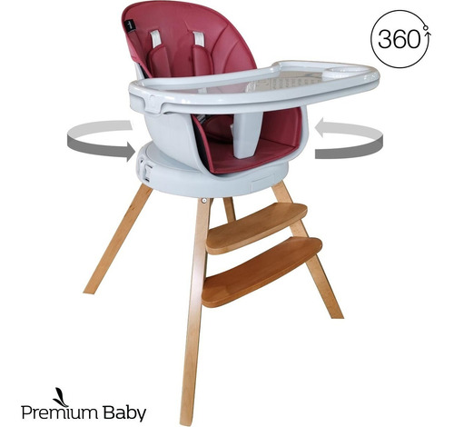 Silla De Comer Premium Baby Madera Giratoria B360 Maternelle