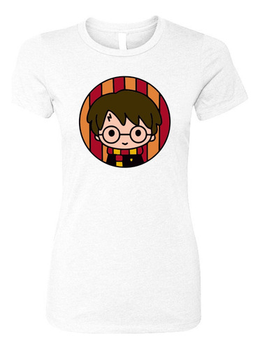 Camiseta Harry Potter Art Chibi Femenina White Dama