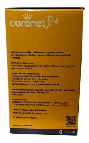 Tensiómetro Digital Automático De Brazo Coronet