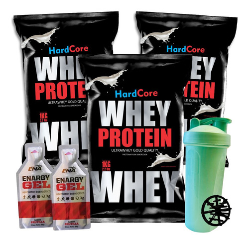 3k De Whey Protein Proteína Hardcore + Shaker