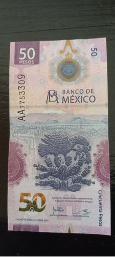 Billete 50 Pesos Serie Aa